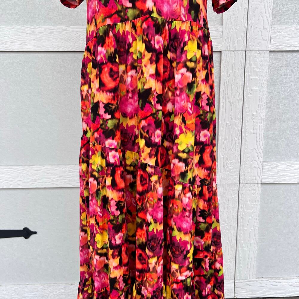Saint + Sofia Floral Maxi Dress L Greenwich Bright Bold NWT - Picture 5 of 10
